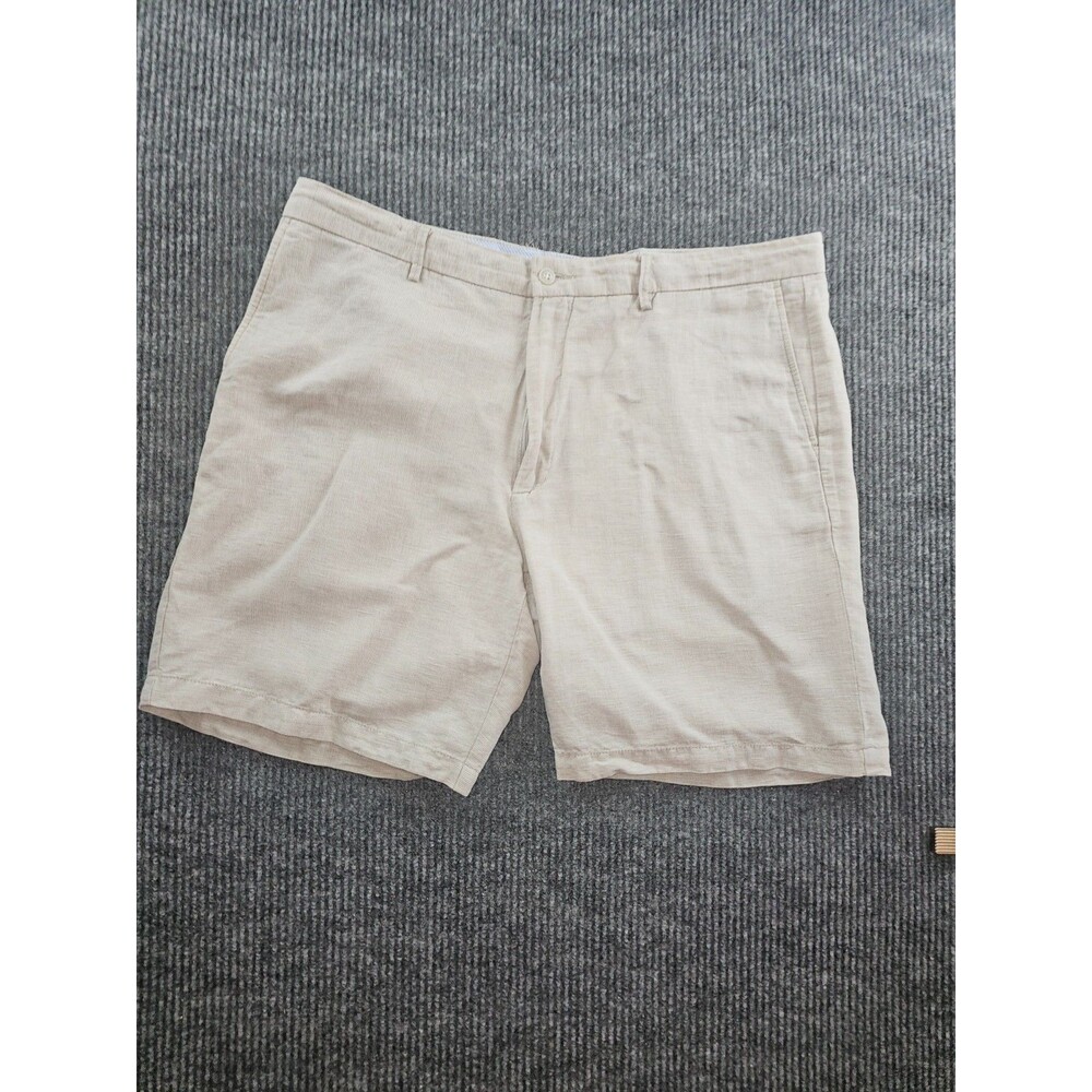 Peter Millar Shorts Mens 38 Beige Linen Blend Casual Pockets Outdoor Golf Preppy